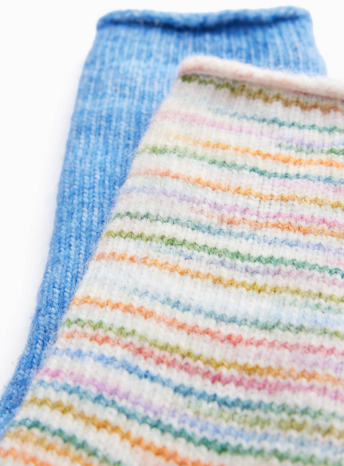 Blue & Striped Thermal Ankle Socks 2 Pack 4-8 - Image 2
